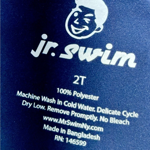 Jr. Swim NWT Color Block Swim Tee Navy/White UPF 50+ Quick Dry 2T - Picture 9 of 10